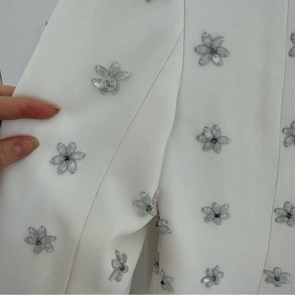 Jay Godfrey Ace Embellished Tuxedo Mini Dress Bridal White Size 2 - Picture 7 of 8